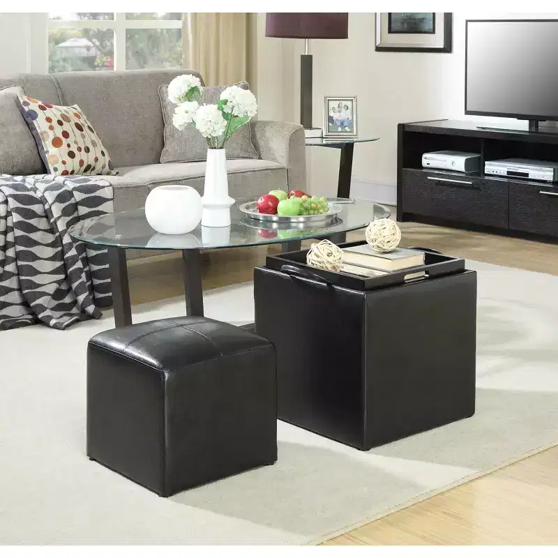 HomeStock Comfort Park Avenue Single Ottoman With Stool