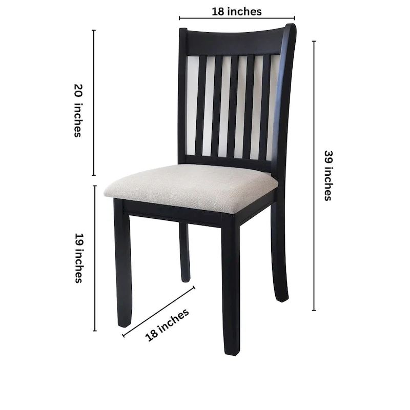 Black Finish Set of 2 Seating Chairs