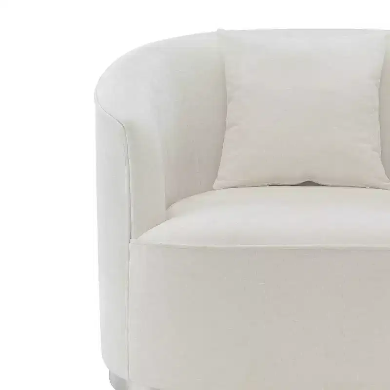 Acme Furniture 39 Odette Accent Chair Beige Chenille: Linen Upholstery, Wood Frame, No Assembly Required