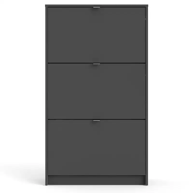 White 4-Drawer Shoe Cabinet, Modern-Traditional Style, Holds 16 Pairs