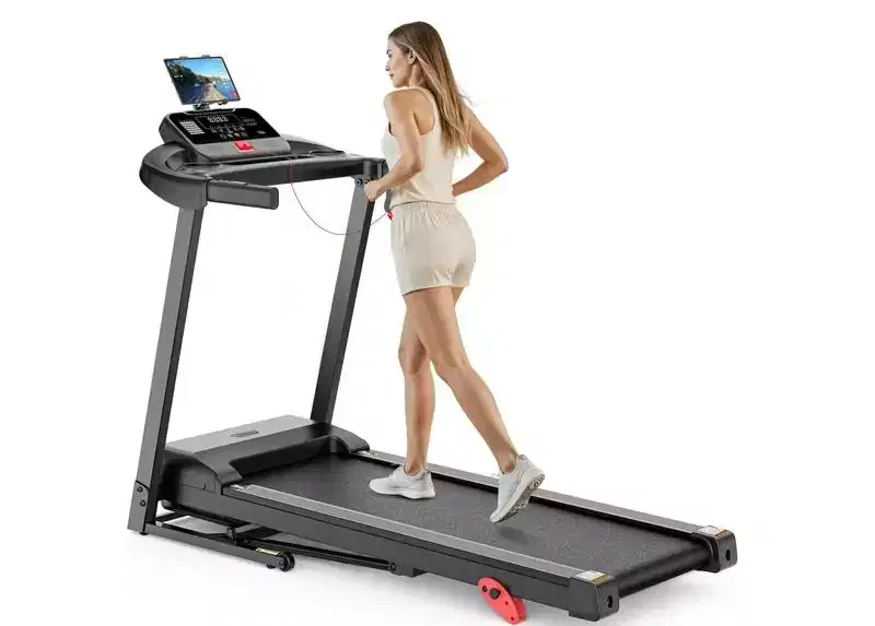 3.0HP Folding Treadmill, 3% Incline, Bluetooth App Sync, Step Counter, Wide Belt, Heart Rate Monitor