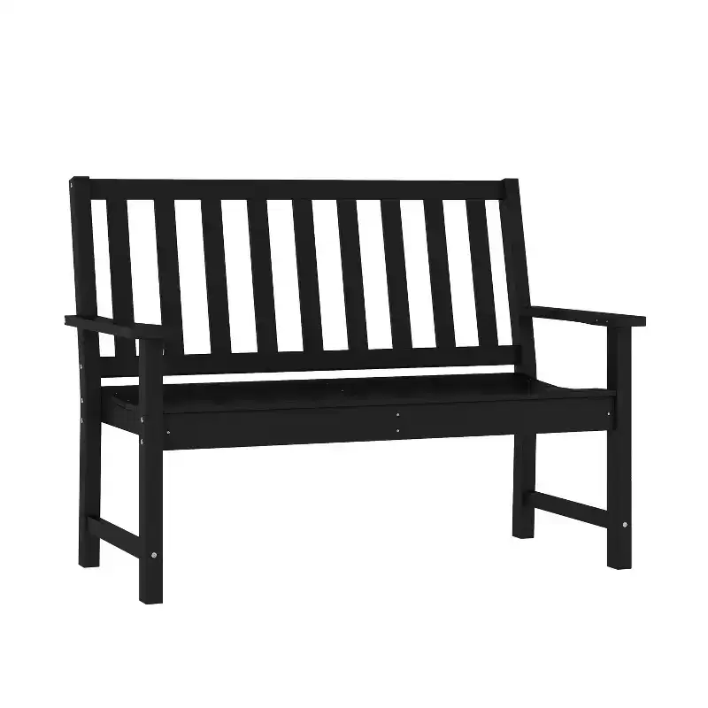 Merrick Lane All Weather Recycled HDPE Bench for Indoor and Outdoor Use