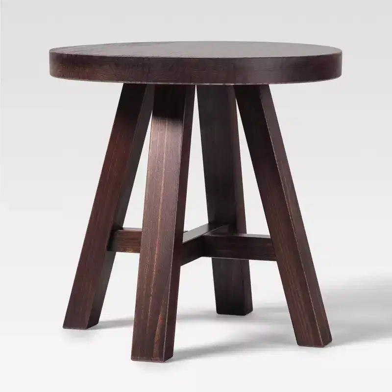 Modern Farmhouse Solid Wood 18 Round Side Table
