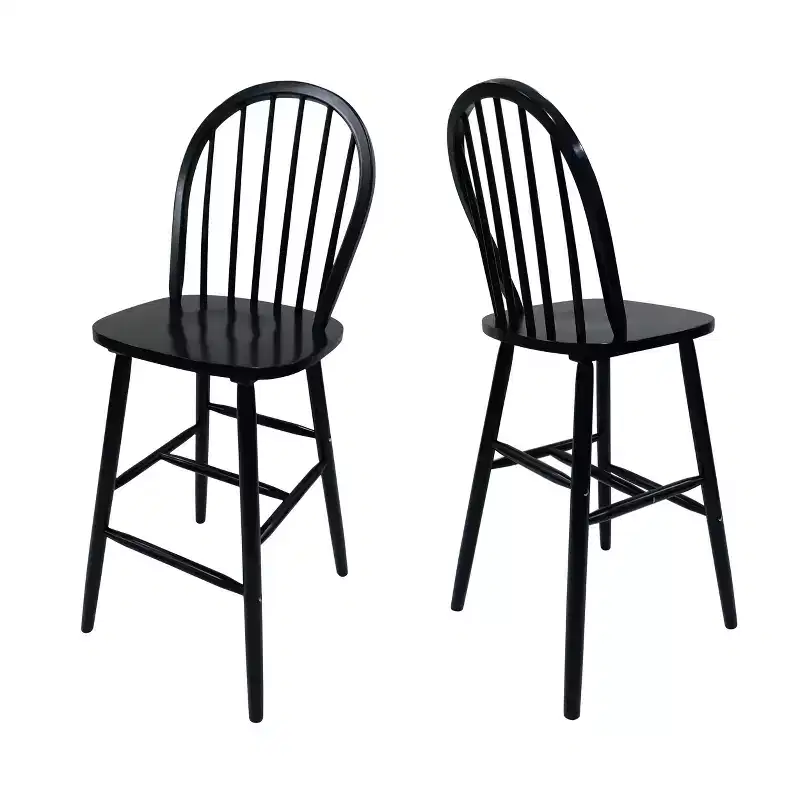 Christopher Knight Home Radek Contemporary Rubberwood Bar Stools with Curved Back (Set of 2)