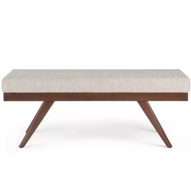 48 Nadine Mid Century Ottoman Bench Faux Air Leather - Wyndenhall