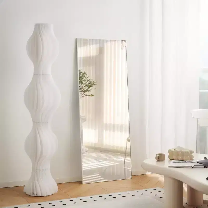 70 x 31 Inch Full Length Mirror White Aluminum Alloy Frame Leaning Or Wall Mounted High Definition Shatter-Proof