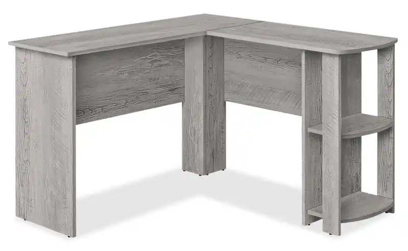47 L-Shaped Office Desk with Shelf