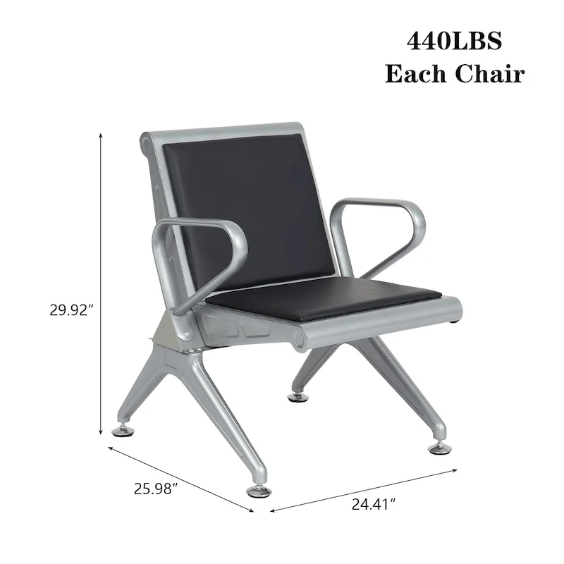 PU Leather Office Waiting Room Chairs - Reception Guest Bench