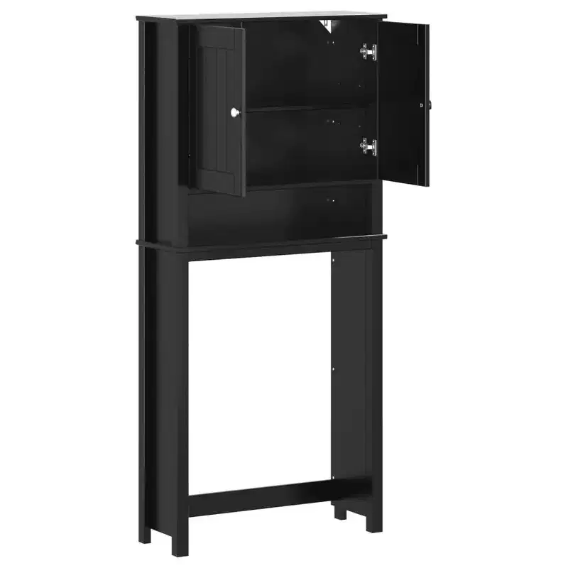 vidaXL BERG Washing Machine Cabinet Black 29.9x10.6x64.8 Solid Wood