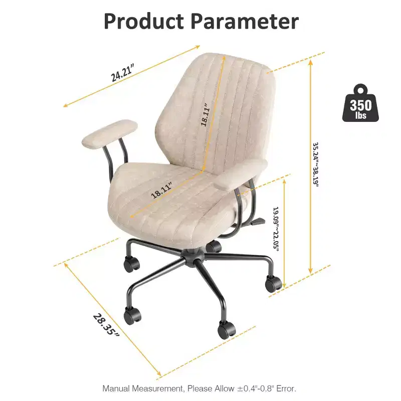 HOMLUX Modern Ergonomic Computer Office Chair Suede Fabric Desk Chairs for Executive or Home Office
