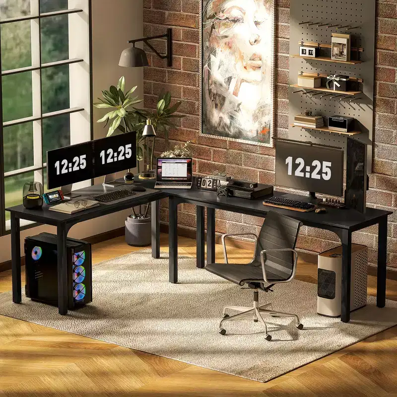 71 Inch Large Industrial Desk Home Office Table with Wide and Metal Frame