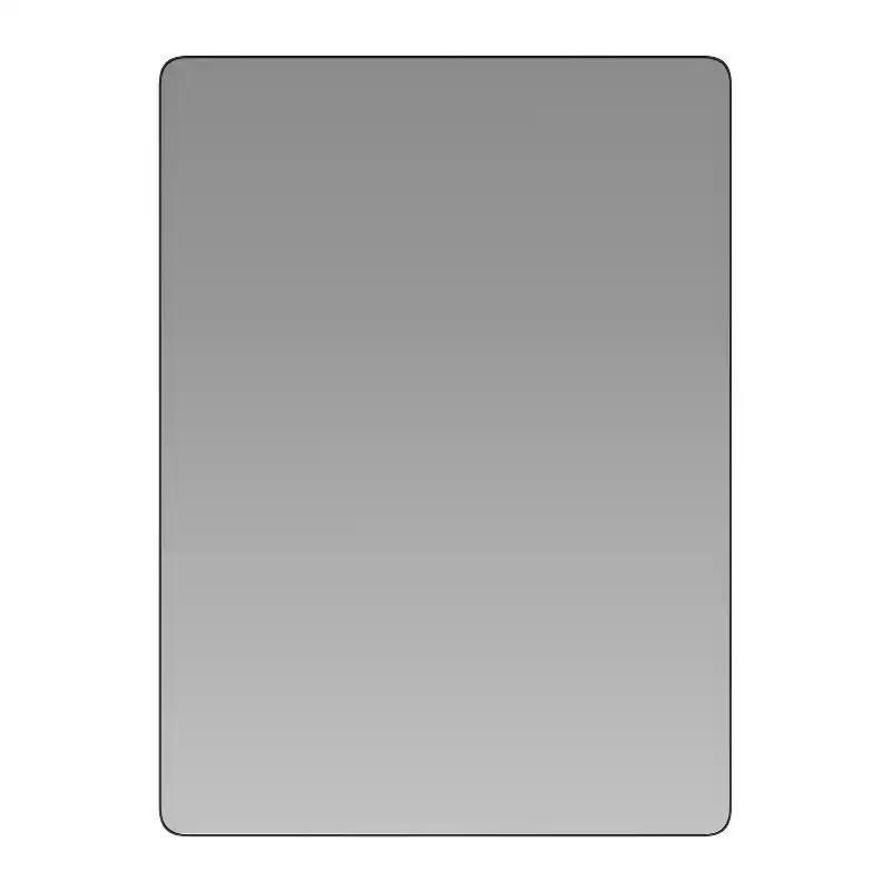 Emma and Oliver Powder Coated Metal Decorative Wall Hanging Mirror with Rounded Corners; Hangs Horizontally or Vertically