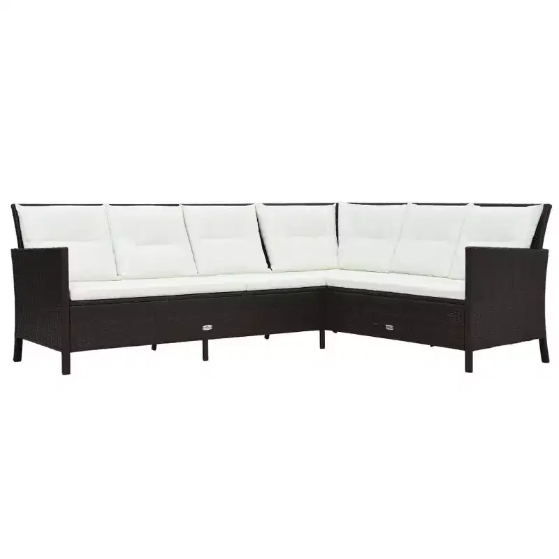 vidaXL Garden Furniture Set Brown, Cream White