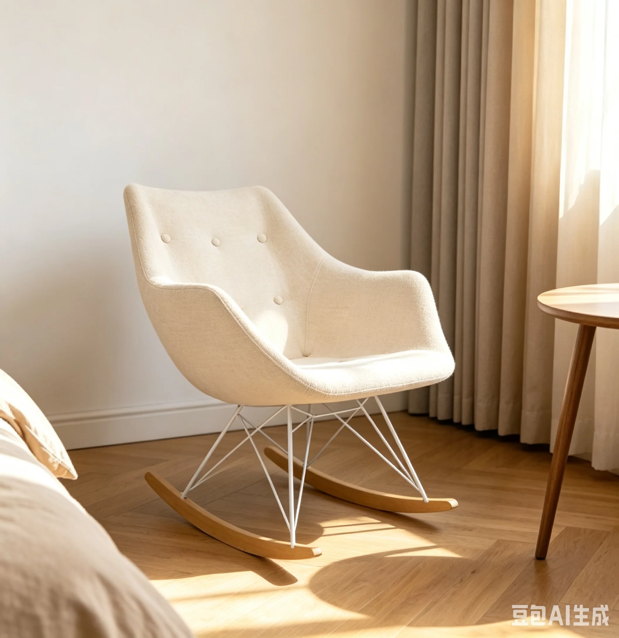 Willow Nursery Rocking Chair, Ash Wood Base, Twill/Velvet Upholstery
