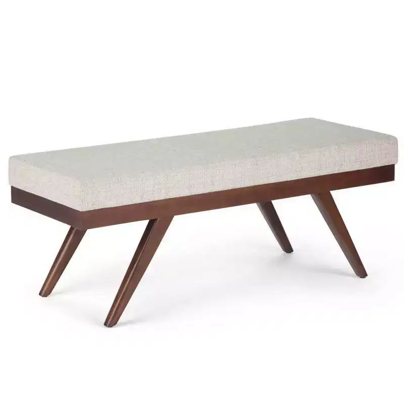 48 Nadine Mid Century Ottoman Bench Faux Air Leather - Wyndenhall