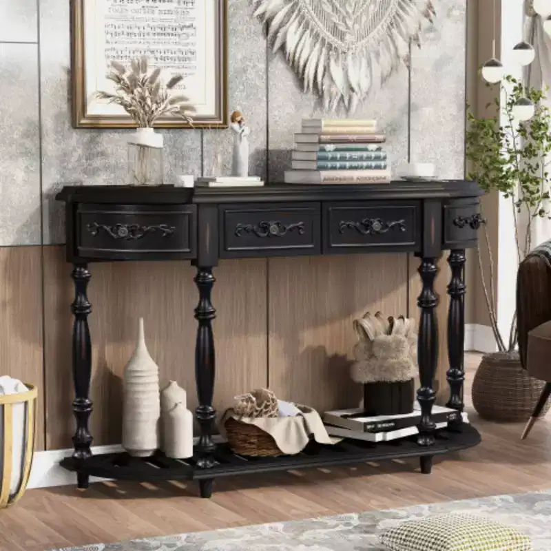 Hallway Console Table: Modern and Curved, with Ample Storage