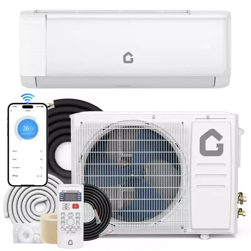 12000/18,000 BTU Energy Efficient Mini Split AC & Heater  21 SEER2, Quiet Ductless Inverter, WiFi Enabled, 230V  Cools & Heats up to 1000 Sq. Ft