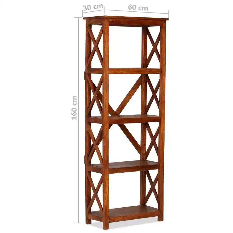 vidaXL Bookshelf Display Shelf Wall Bookcase Standing Shelf Solid Wood Acacia - Brown
