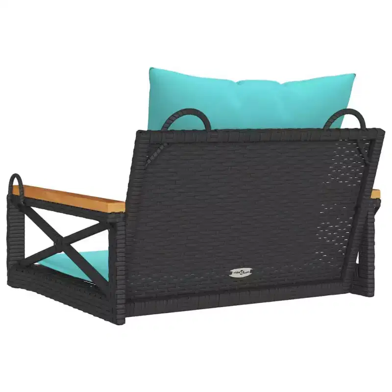 vidaXL Patio Swing Bench Black and Blue