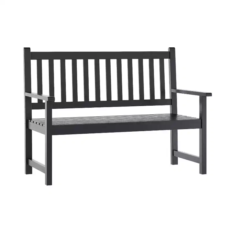 Merrick Lane Indoor/Outdoor Patio Bench/Dual-Person Loveseat with Slatted Acacia Wood Design for Use in Sunroom, Backyard, Porch, or Garden