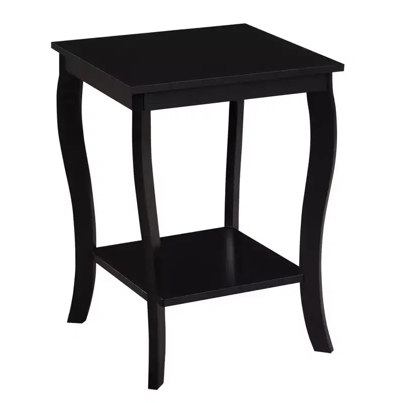 HomeStock Belmont Square End Table with Two Tier Shelving, Classic Transitional Accent Side Table with Spacious Storage for Living Room Dcor