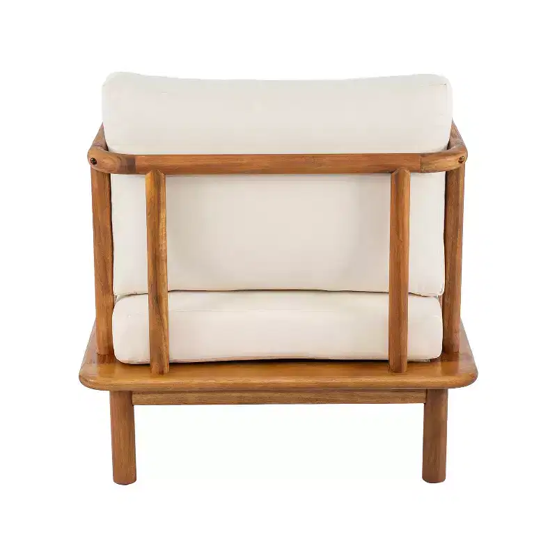Christopher Knight Home Wyren Farmhouse Patio Acacia Wood Club Chair with Cushion