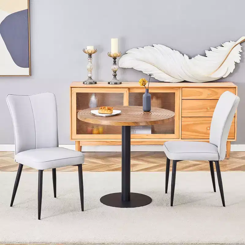 3/5 Piece Dining Table Set Round Kitchen Table Set Space-Saving Dinette with 2/4 Upholstered Chairs - ModernLuxe
