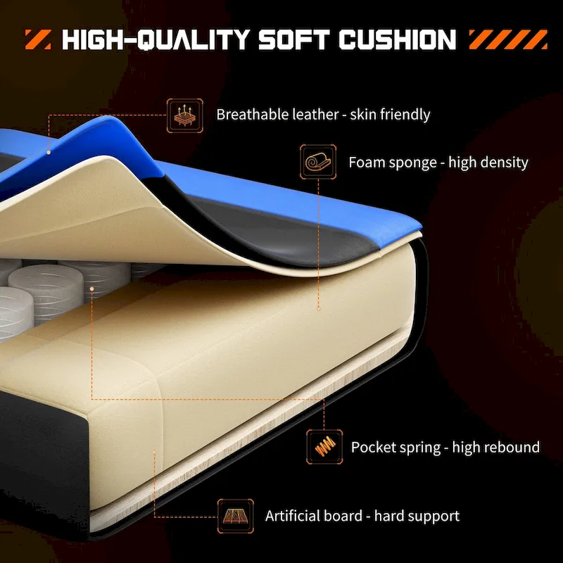PU Leather Swivel Game Desk Chair