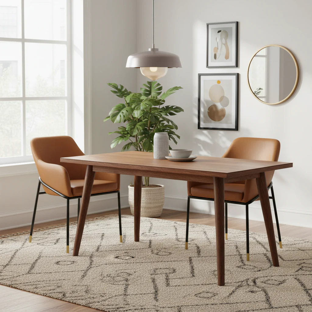 Vegan Leather Dining Chair Set of 2