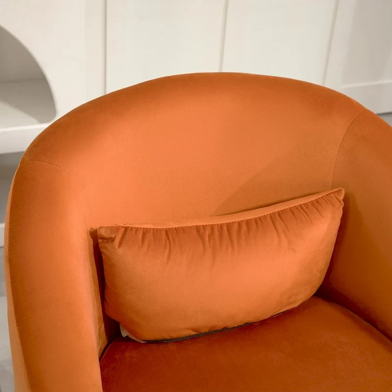 US Pride Furniture Accent Chair with Barrel-shaped Design and 360 Degree Swivel Feature
