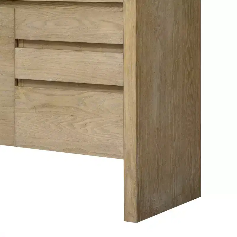 Luxystar Modern 60 Sideboard Buffet Cabinet with Storage Open Shelf and Drawers, Natural