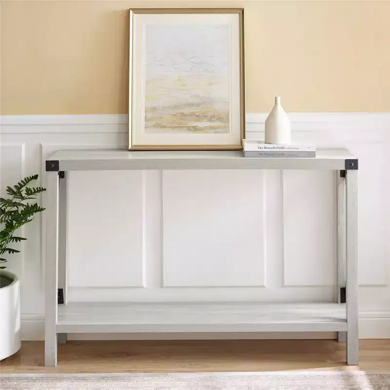 Sophie Rustic Industrial X Frame Entry Table - Saracina Home