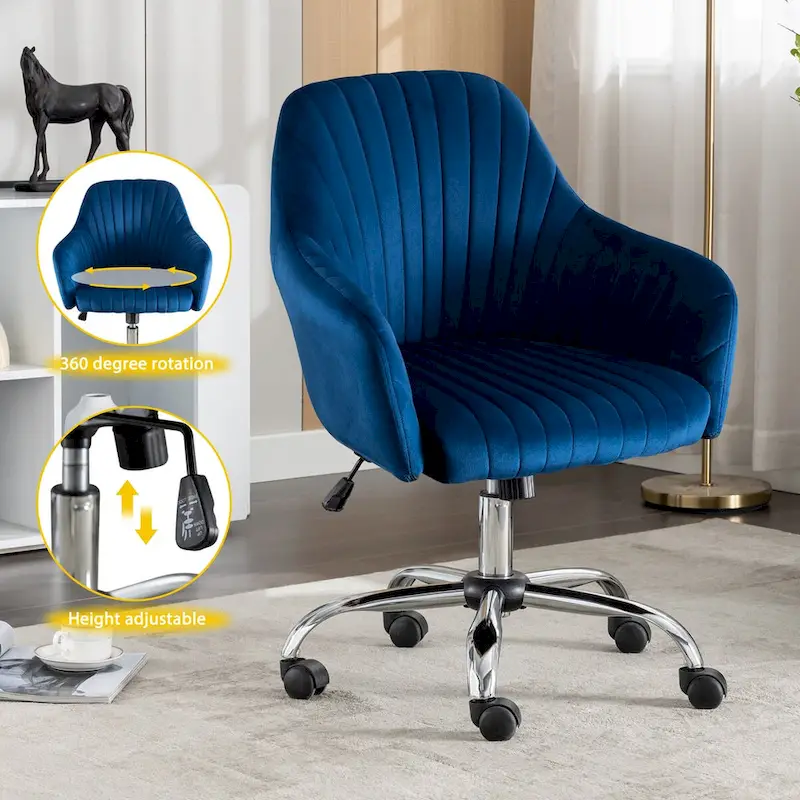 Home Office Leisure Chair with Adjustable Height and Casters