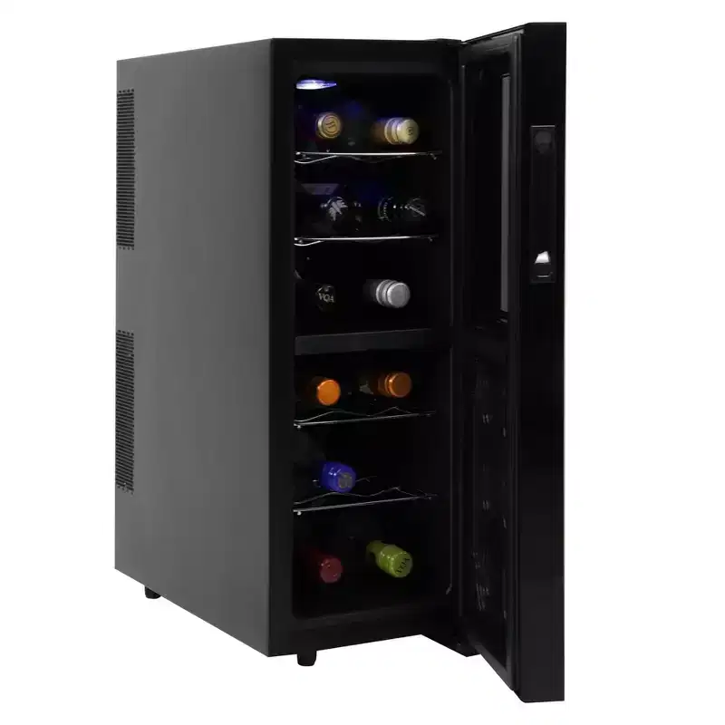 Koolatron Wine Cooler Refrigerator 12 Bottle Countertop Compact Wine Cellar, Small Freestanding: Slim Beverage Fridge