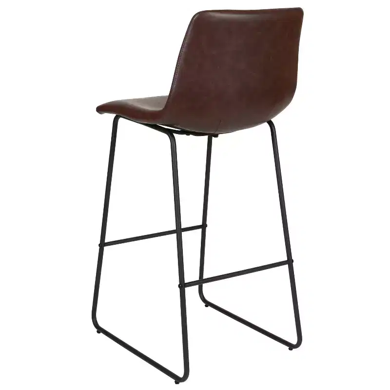 Merrick Lane 30 inch Faux Bar Height Bucket Seat Stools, Set of 2
