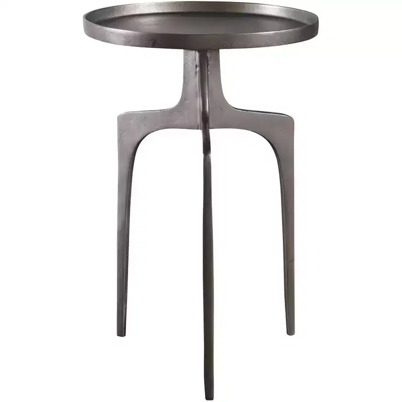 16 Wide Textured Nickel Aluminum Accent Table