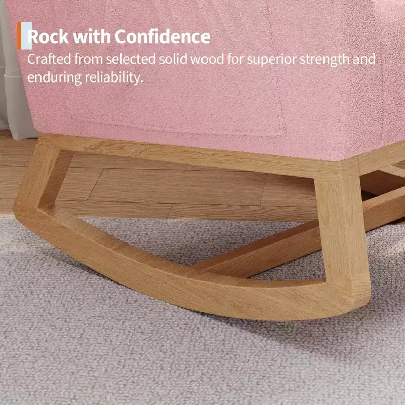 Modern Nursery Glider Rocking Chair with Side Pockets & Pillow – Ergonomic, 300 lb Capacity
