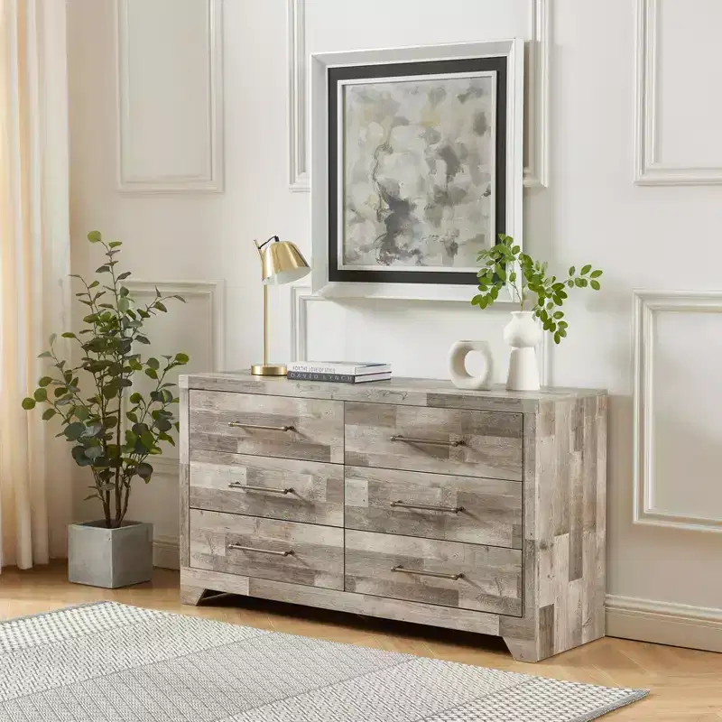 Probe Hues Modern 6-Drawer Dresser, Large Storage Cabinet for Bedroom, Living Room, Entryway