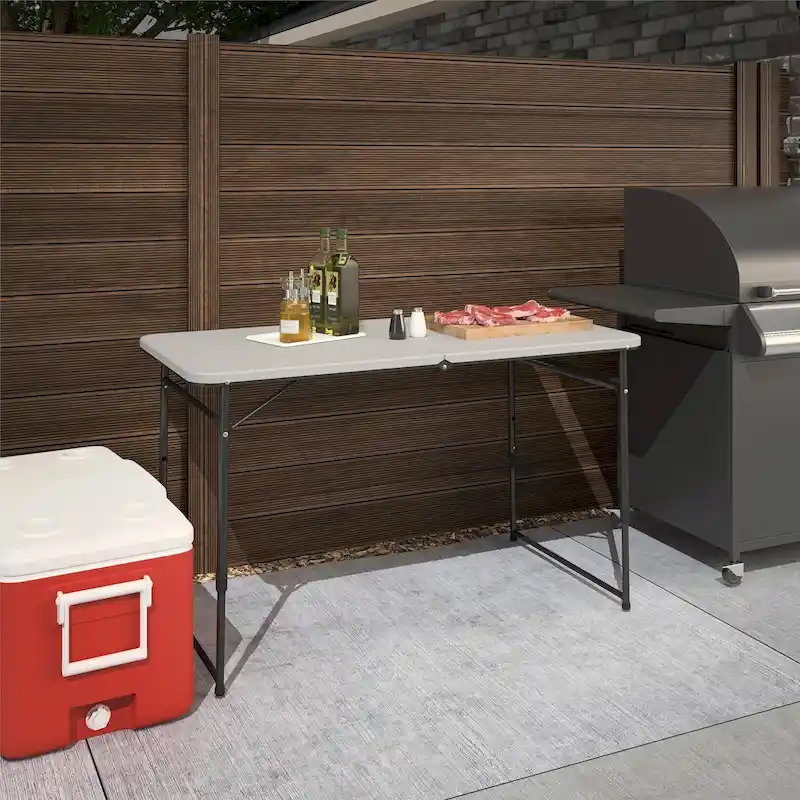 4 ft. Fold-in-Half Portable Utility Table, Indoor/Outdoor