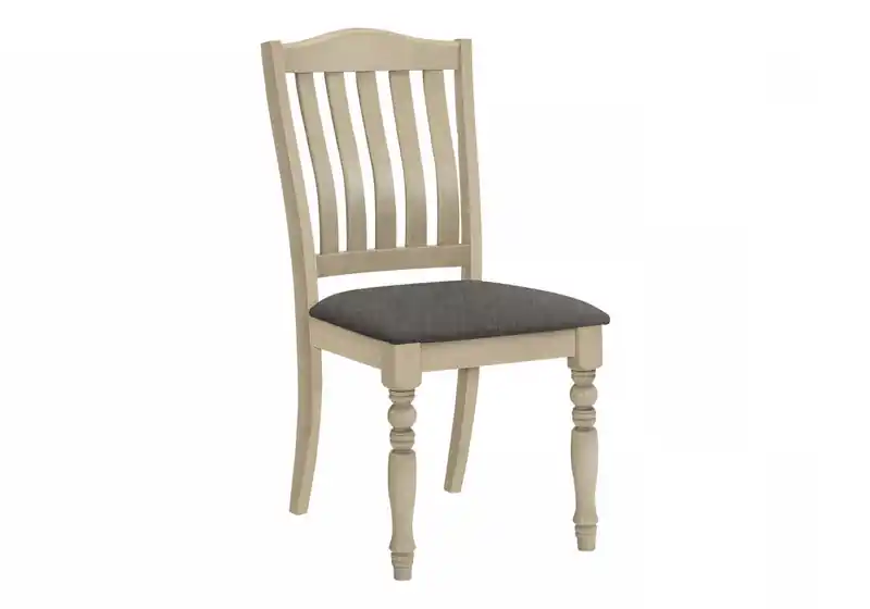 Dining Chair Dining Room Kitchen Side Antique Grey Fabric Wood Legs Transitional