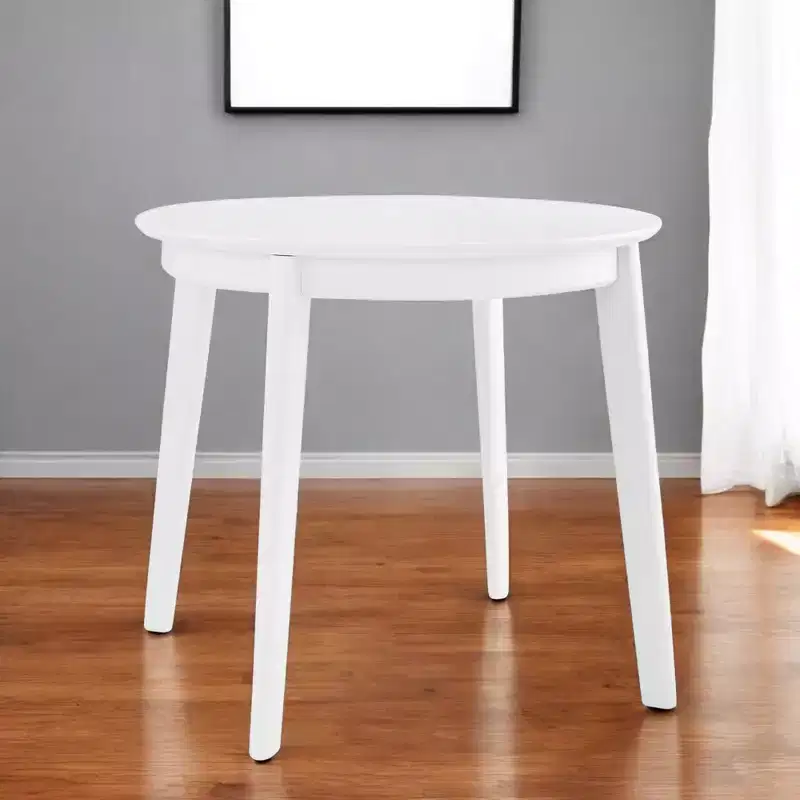 HomeRoots 36 White Wood Round Top Dining Table