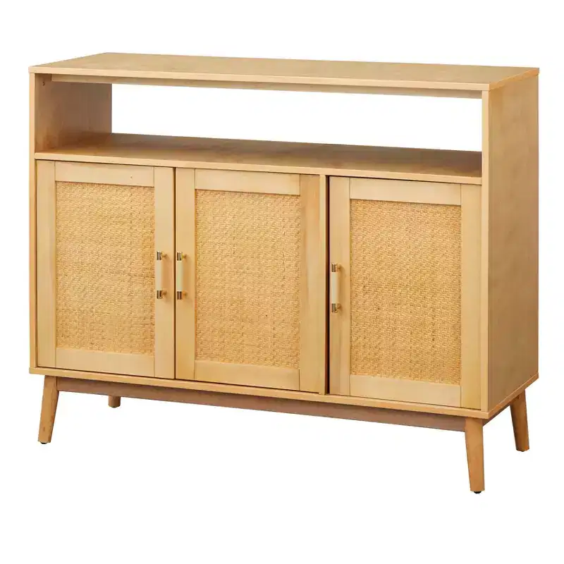Buylateral Ervine Sideboard: Credenza Buffet Console, Adjustable Shelves