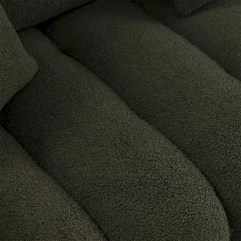 Upholstered Teddy Fabric Sofa with 3 Pillows and Solid Wood Frame