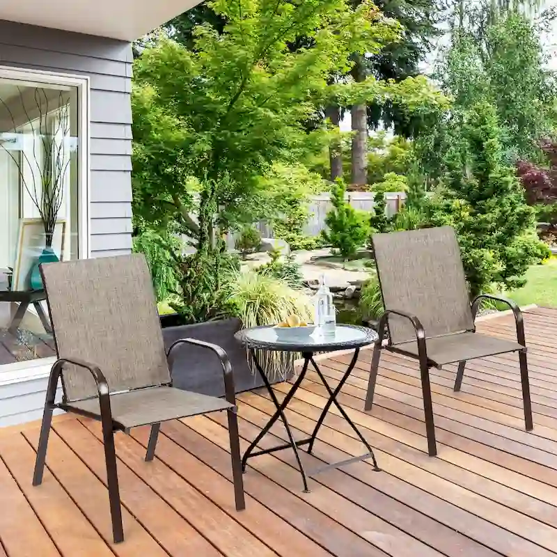Costway 4PCS Patio Chairs Garden Deck Yard with Armrest - See Details
