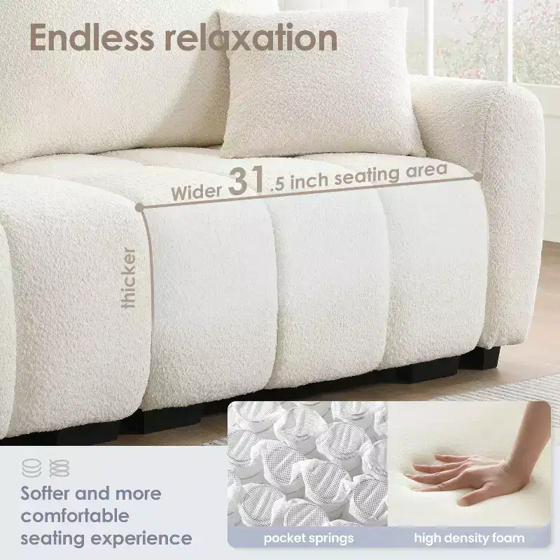 Merax L-Shaped Sectional Sofa with Free-Moving Ottoman