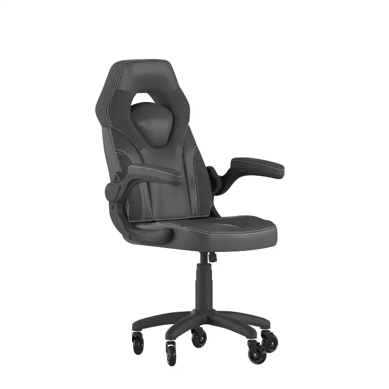 Flash Furniture X10 Gaming Chair Racing Office Computer PC Adjustable Chair with Flip-up Arms and Transparent Roller Wheels