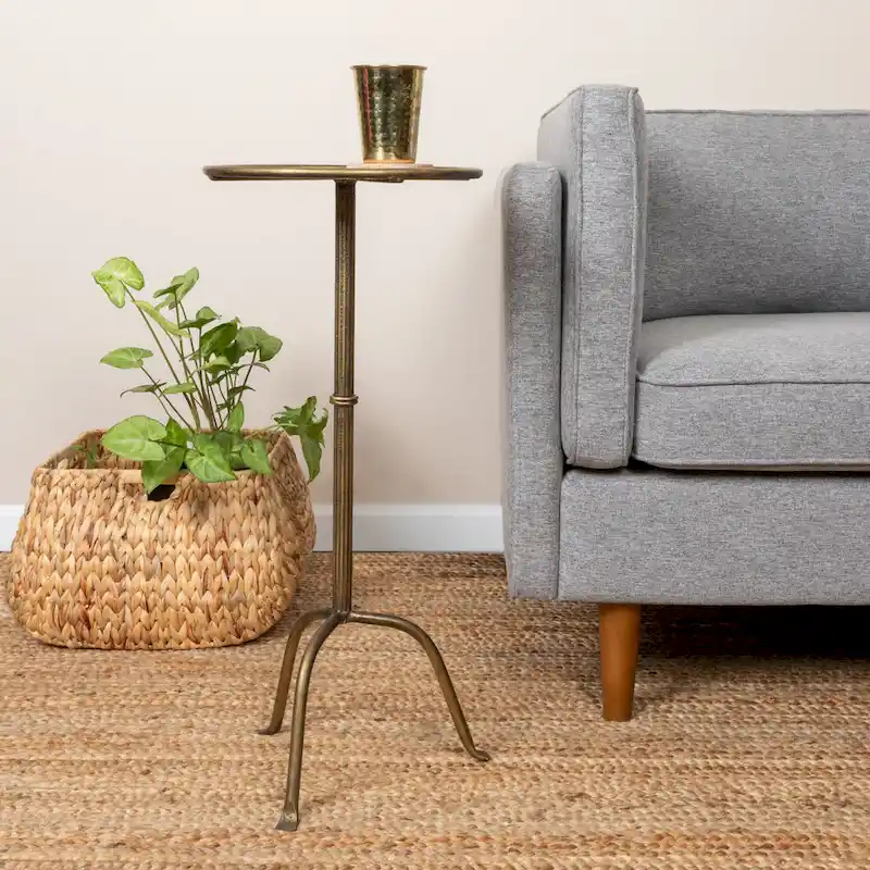 Round Metal Drink Table