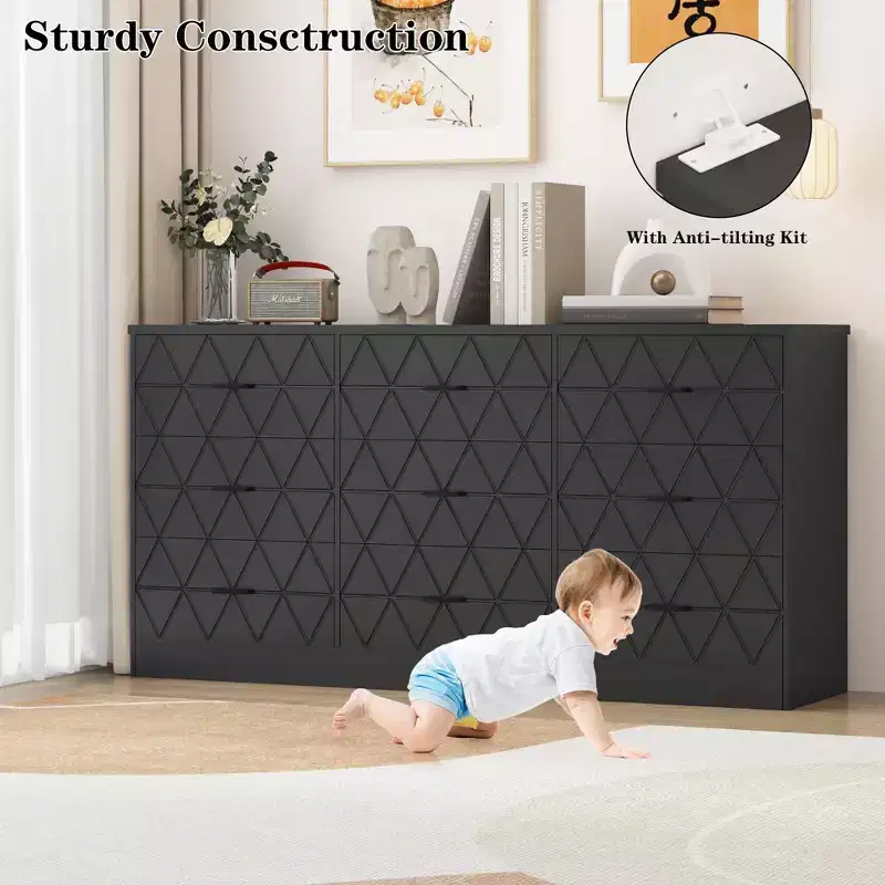 MDF 9-Drawer Dresser Chest 63