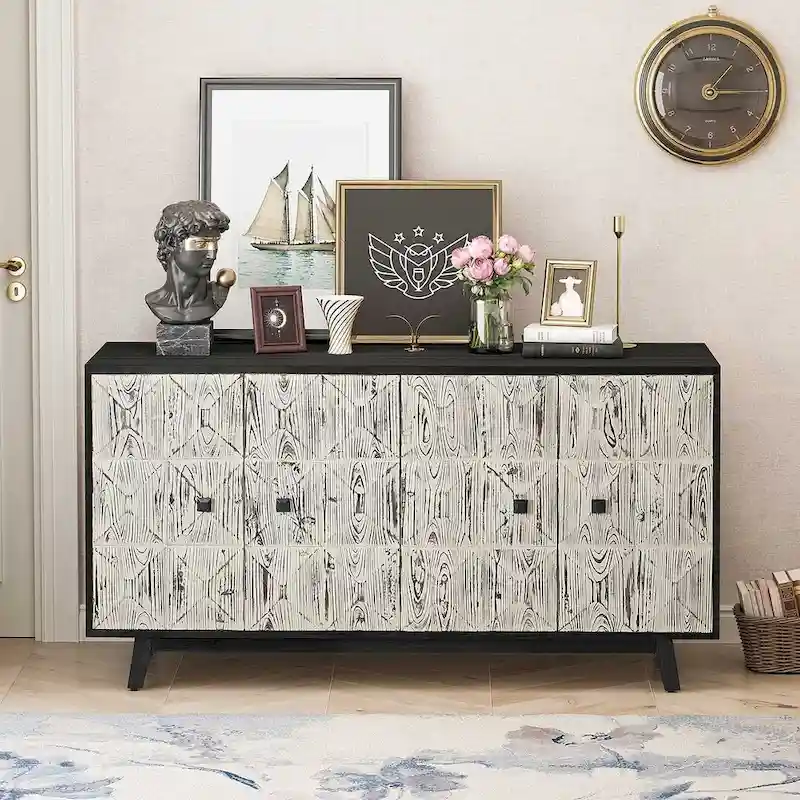 Vintage Freestanding Storage Cabinet with 4 Doors, 59.84