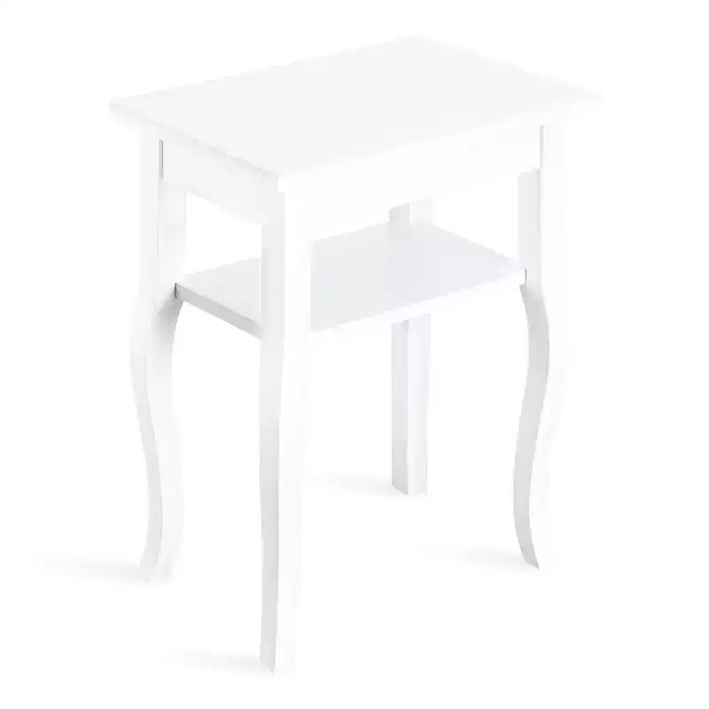 Kate and Laurel Lillian Rectangle MDF Side Table, 18x12x24, White